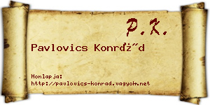 Pavlovics Konrád névjegykártya