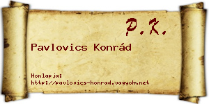 Pavlovics Konrád névjegykártya